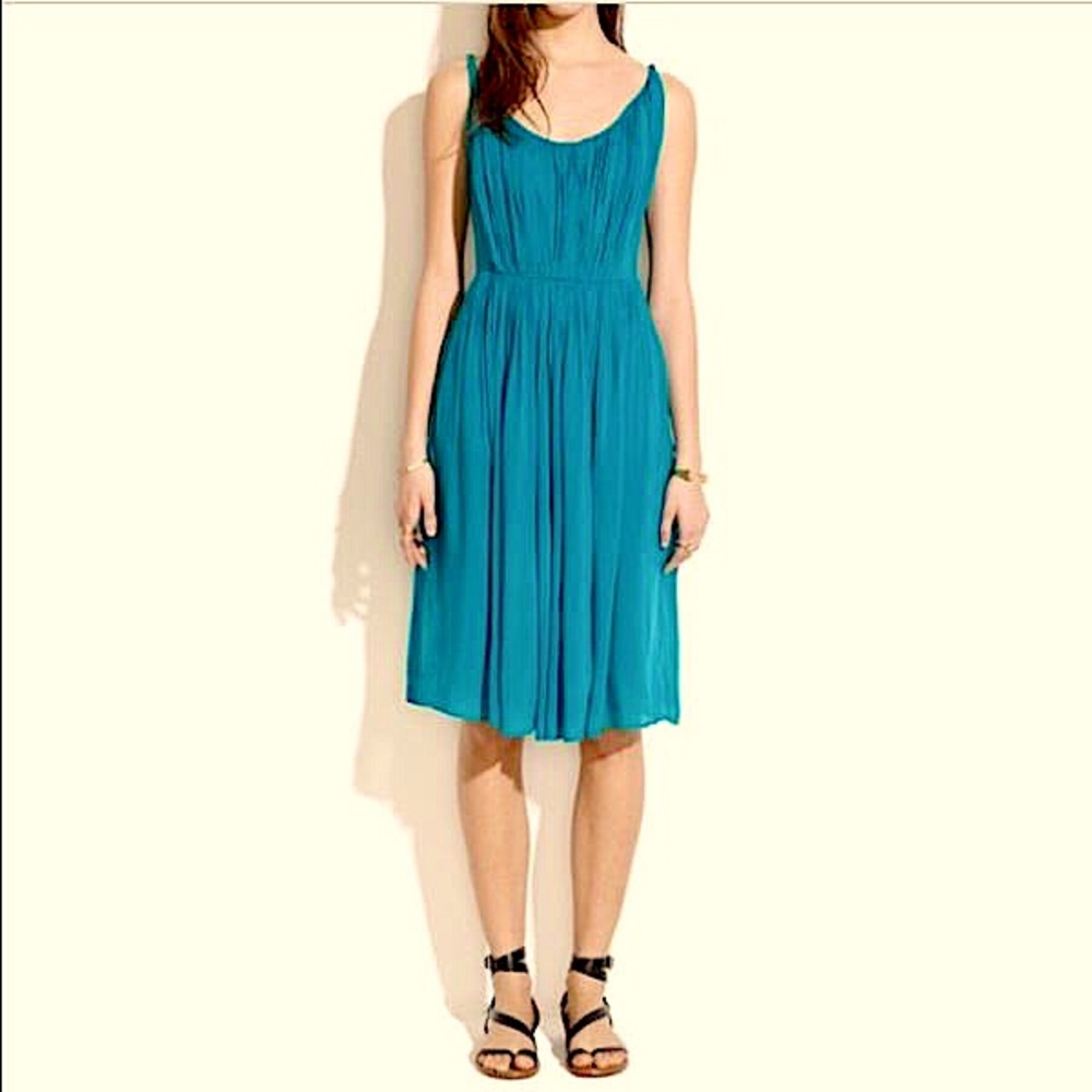 Madewell Sun Isle Teal Blue Dress With Pockets